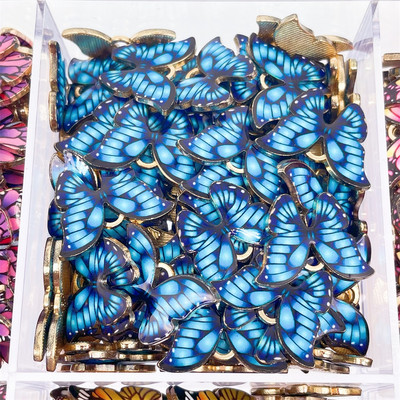 JQ 20 buc/lot 2022 Trend drăguț smalț fluture pandantiv auriu insecte aliaj farmec pentru cercei colier bijuterii consumabile