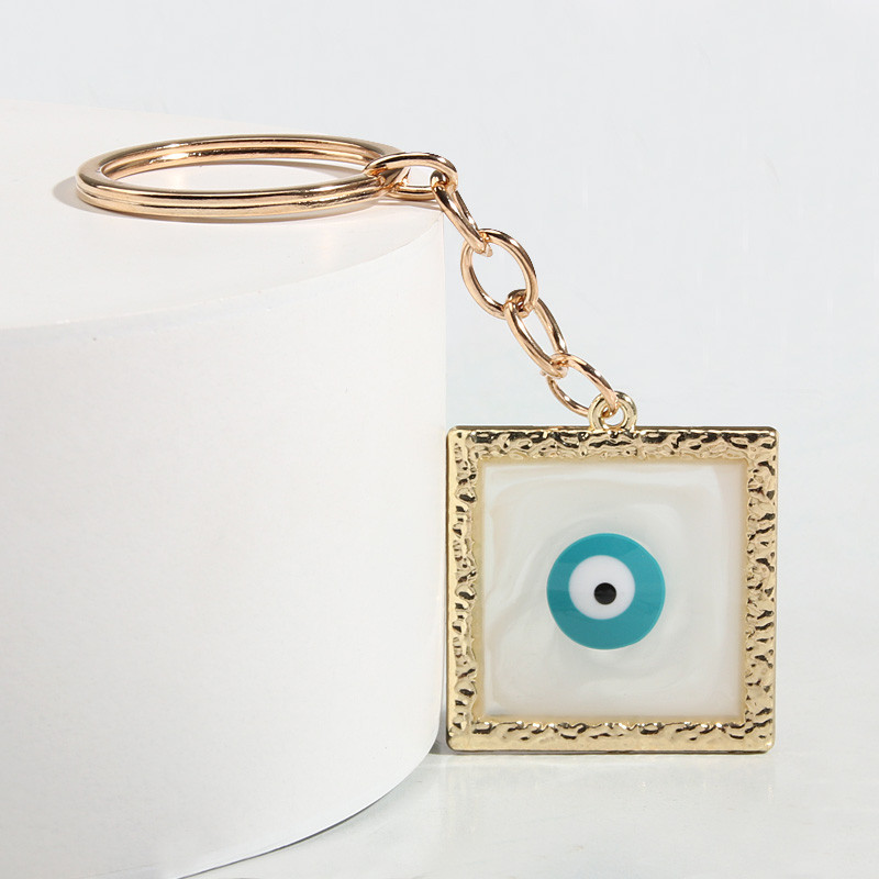 Breloc nou Breloc Ochi Breloc dreptunghiular Cadouri de suvenir pentru femei Bărbați Accesoriu geantă Chei de mașină Bijuterii simple punk