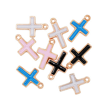 30 бр./лот Candy Color Cross Oil Drop Charms Направи си сам гривна Изработка на колие Висулка за направи си сам ръчно изработени бижута