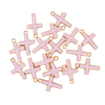 30 бр./лот Candy Color Cross Oil Drop Charms Направи си сам гривна Изработка на колие Висулка за направи си сам ръчно изработени бижута