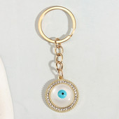 Breloc nou cu ochi din rășină Breloc rotund de cristal Cadouri de suvenir pentru femei bărbați chei Cay DIY, bijuterii punk simple, lucrate manual