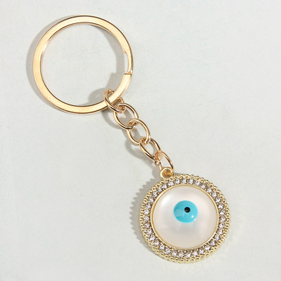 Breloc nou cu ochi din rășină Breloc rotund de cristal Cadouri de suvenir pentru femei bărbați chei Cay DIY, bijuterii punk simple, lucrate manual