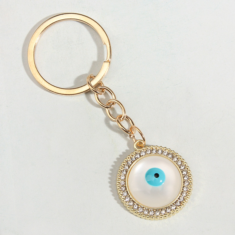 Breloc nou cu ochi din rășină Breloc rotund de cristal Cadouri de suvenir pentru femei bărbați chei Cay DIY, bijuterii punk simple, lucrate manual