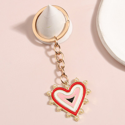 Breloc drăguț emailat Inimă Breloc Iubire Breloc Cadou de Ziua Îndrăgostiților Pentru iubitorii de cuplu Accesoriu poșetă DIY Bijuterii simple