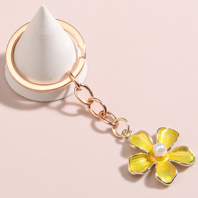 Breloc drăguț cu flori de perle Breloc emailat pentru femei, fete, accesoriu pentru geantă, bricolaj, lucrat manual, cadouri de bijuterii simple