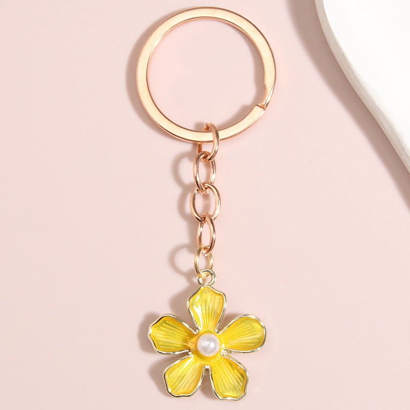 Breloc drăguț cu flori de perle Breloc emailat pentru femei, fete, accesoriu pentru geantă, bricolaj, lucrat manual, cadouri de bijuterii simple