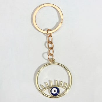 Μπρελόκ με μπρελόκ με σμάλτο Punk Hollow Eye Eyelash Keychain Στρογγυλά μπρελόκ Αναμνηστικά δώρα για γυναίκες Αξεσουάρ ανδρικής τσάντας Απλά κοσμήματα