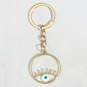 Μπρελόκ με μπρελόκ με σμάλτο Punk Hollow Eye Eyelash Keychain Στρογγυλά μπρελόκ Αναμνηστικά δώρα για γυναίκες Αξεσουάρ ανδρικής τσάντας Απλά κοσμήματα