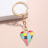 Breloc drăguț emailat chei inimă plină de culoare Breloc cu dragoste pentru femei bărbați accesoriu geantă chei mașini DIY bijuterii lucrate manual Cadouri