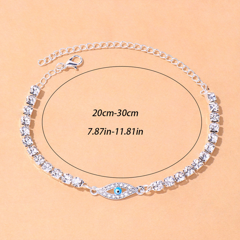 Stonefans Ins Fashion Brățară de gleznă cu ochi rău albastru cu strasuri pentru femei Sandale Boho Desculț gleznă de tenis Bijuterii cu lanț pentru picioare