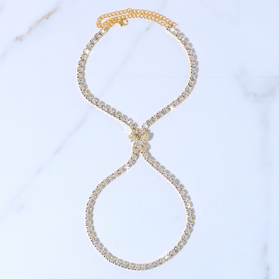 Stonefans Fashion Strass Fluture gleznă Brățări Bijuterii de plajă Lanț pentru picioare Toc înalt Sandale gleznă Accesorii pentru femei