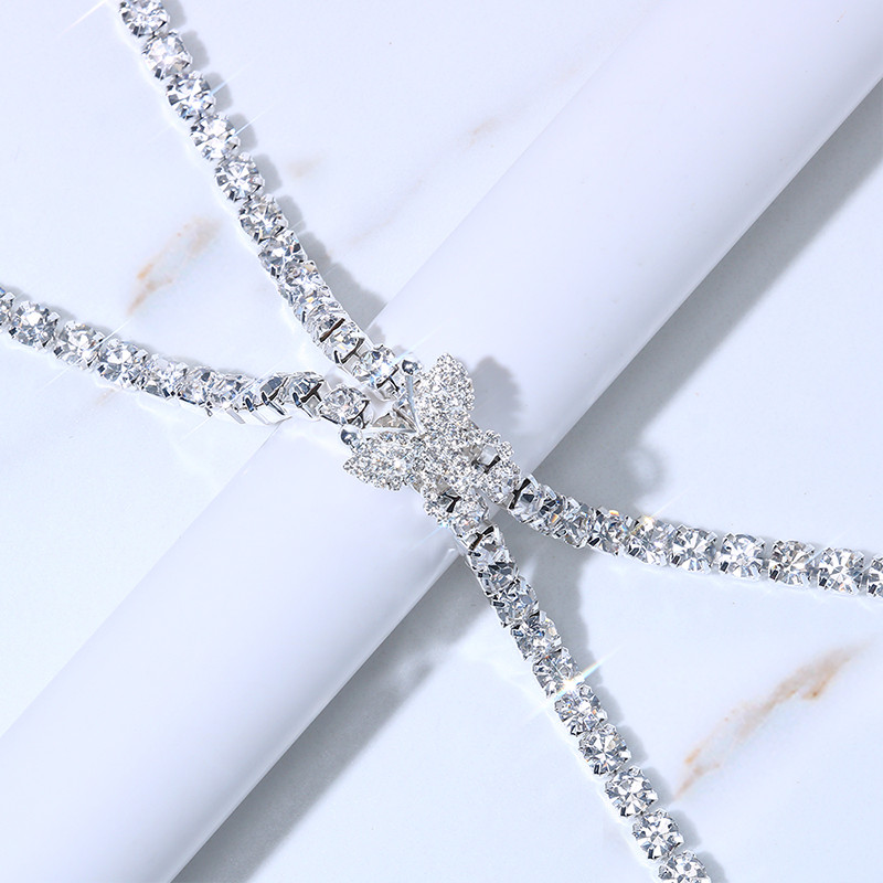 Stonefans Fashion Strass Fluture gleznă Brățări Bijuterii de plajă Lanț pentru picioare Toc înalt Sandale gleznă Accesorii pentru femei