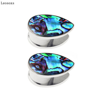 Leosoxs 2 Pcs 6-16mm New Fashion Water Drop Auricle Earplugs Body Piercing Jewelry Piercing Extender βύσματα και τούνελ