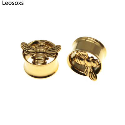 Leosoxs 316L oțel chirurgical carne tunel ureche dopuri dublu corn fir Piercing ureche floare ureche expansor calibre bijuterii pentru corp