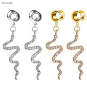 Leosoxs 2 buc Bijuterii piercing la ureche cu val în formă de șarpe lung, europene și americane