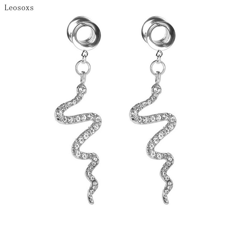 Leosoxs 2 buc Bijuterii piercing la ureche cu val în formă de șarpe lung, europene și americane