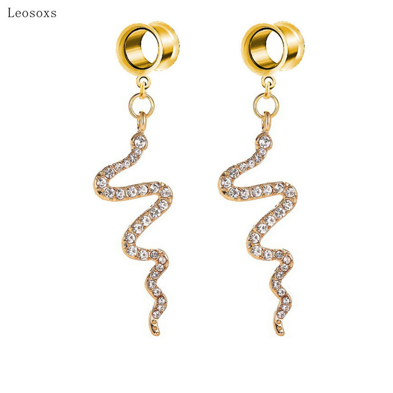 Leosoxs 2 buc Bijuterii piercing la ureche cu val în formă de șarpe lung, europene și americane