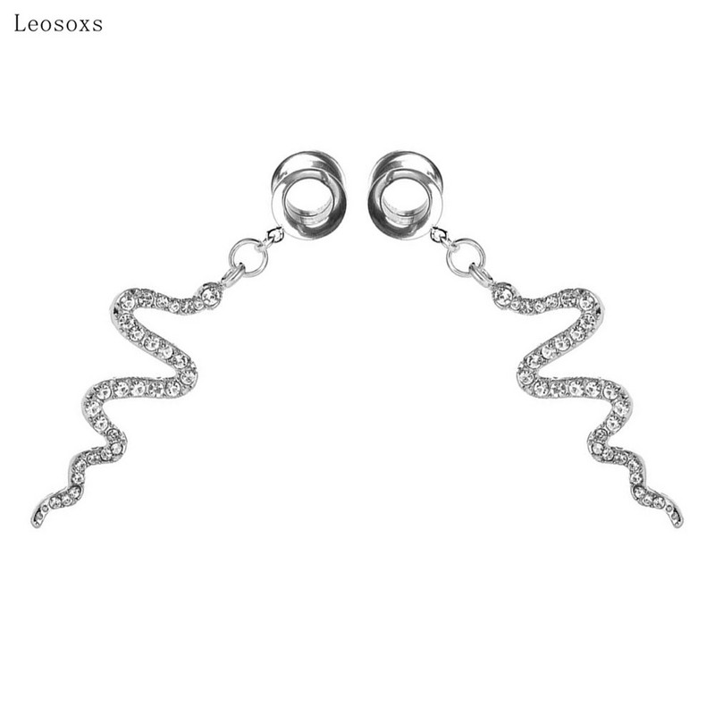Leosoxs 2 buc Bijuterii piercing la ureche cu val în formă de șarpe lung, europene și americane