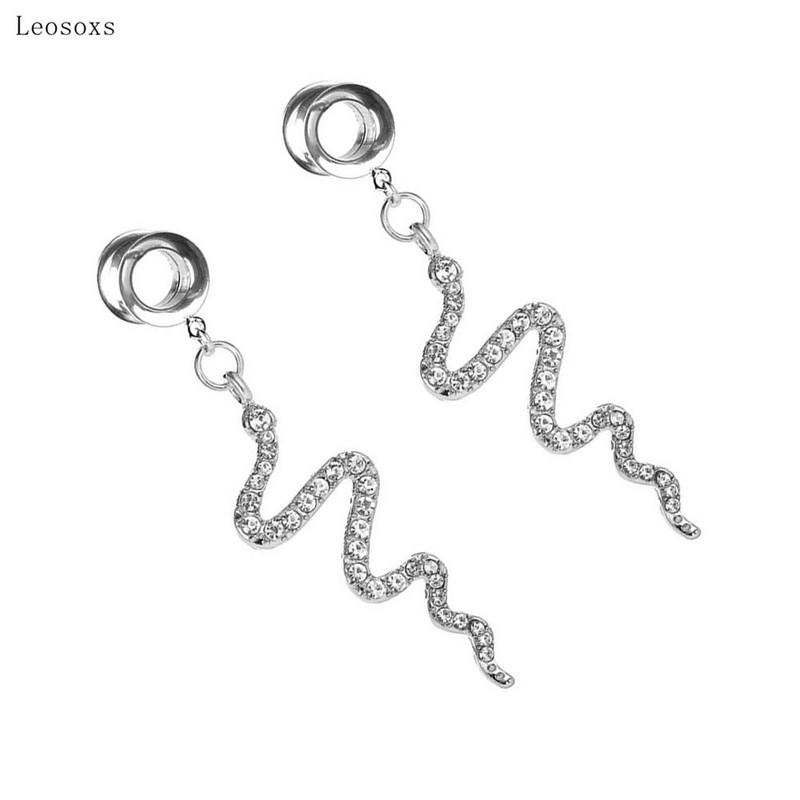 Leosoxs 2 buc Bijuterii piercing la ureche cu val în formă de șarpe lung, europene și americane