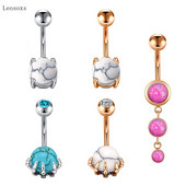 Leosoxs 1 buc. Bijuterii piercing pentru buric, cu zircon, costum personalizat cu minge de mână