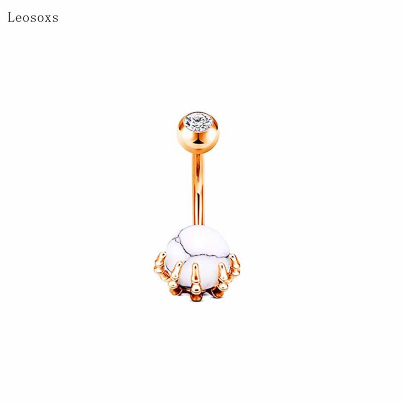 Leosoxs 1 buc. Bijuterii piercing pentru buric, cu zircon, costum personalizat cu minge de mână
