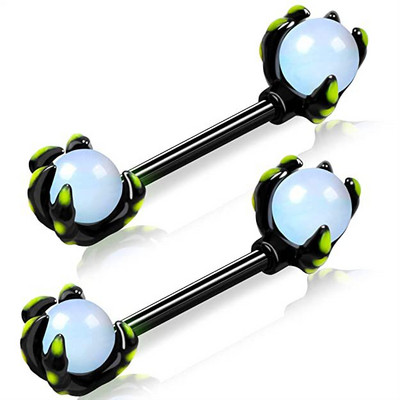 Leosoxs 1 pereche de accesorii de piercing Sexy Ghost Claw Opal Round Ball Milk Ring Vânzare rapidă prin Europa și Statele Unite ale Americii