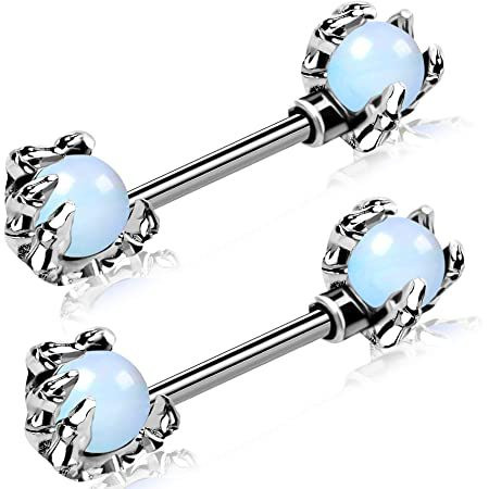 Leosoxs 1 pereche de accesorii de piercing Sexy Ghost Claw Opal Round Ball Milk Ring Vânzare rapidă prin Europa și Statele Unite ale Americii