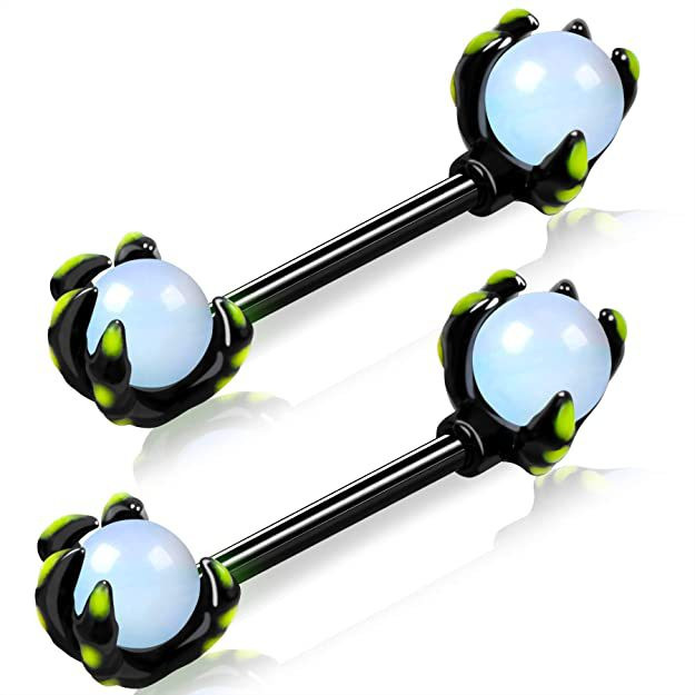 Leosoxs 1 pereche de accesorii de piercing Sexy Ghost Claw Opal Round Ball Milk Ring Vânzare rapidă prin Europa și Statele Unite ale Americii
