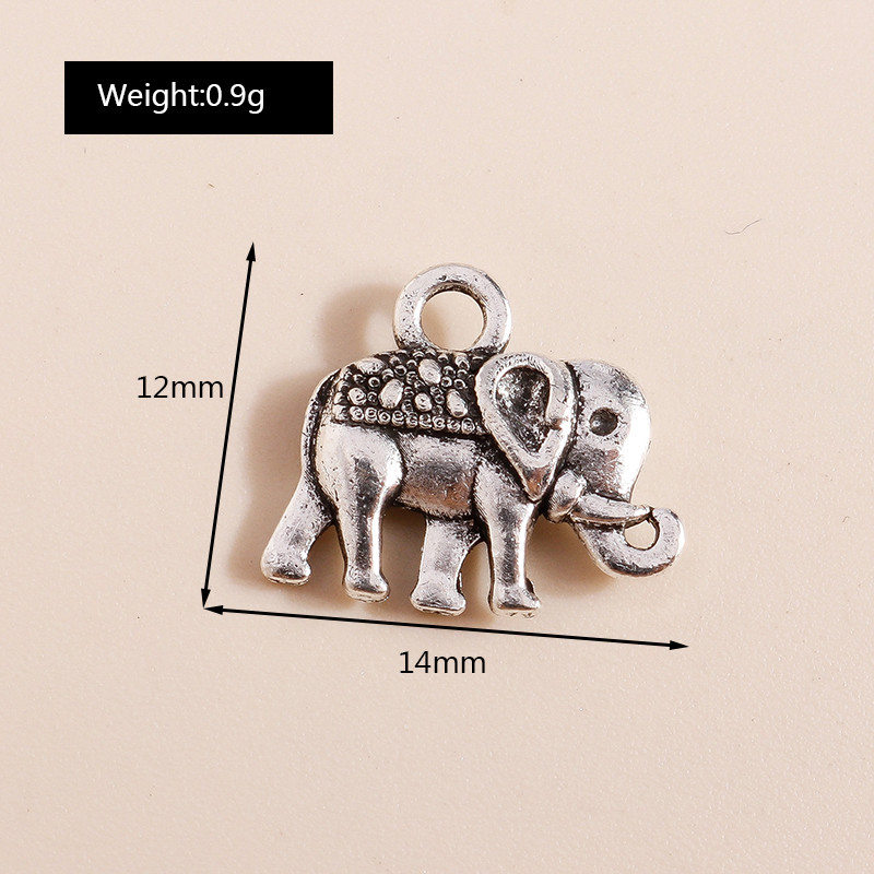 30db 14*12mm-es tibeti ezüst ékszer ékszerek ötvözet elefánt bűbáj barkácsoláshoz Nyakláncok karkötők készítés kiegészítők állat medálok