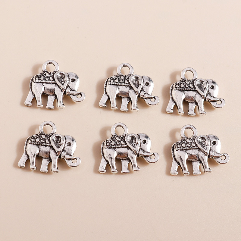 30db 14*12mm-es tibeti ezüst ékszer ékszerek ötvözet elefánt bűbáj barkácsoláshoz Nyakláncok karkötők készítés kiegészítők állat medálok