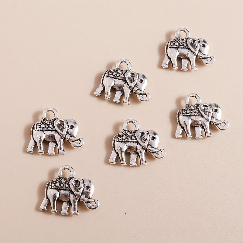 30db 14*12mm-es tibeti ezüst ékszer ékszerek ötvözet elefánt bűbáj barkácsoláshoz Nyakláncok karkötők készítés kiegészítők állat medálok