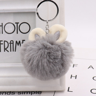 Breloc cu pompon din blană 2022 Breloc cu minge de păr de iepure fals Porte Clef Pompom De Fourrure Breloc pentru geantă pufoasă Breloc iepuraș breloc