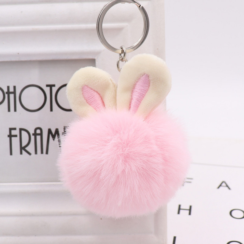 Breloc cu pompon din blană 2022 Breloc cu minge de păr de iepure fals Porte Clef Pompom De Fourrure Breloc pentru geantă pufoasă Breloc iepuraș breloc