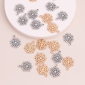 20 buc. Pandantive cu fulgi de nea mici, în două culori, pentru bricolaj, brelocuri, brățări, coliere, 20 x 20 mm, realizarea de bijuterii