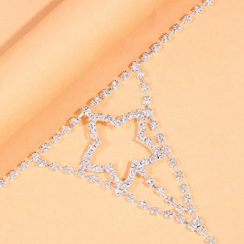 Stonefans Fashion Rhinestone Finger Anklet Toe Chain Jewelry for Women Boho Summer Beach Hollow Star Anklet Гривна на крака