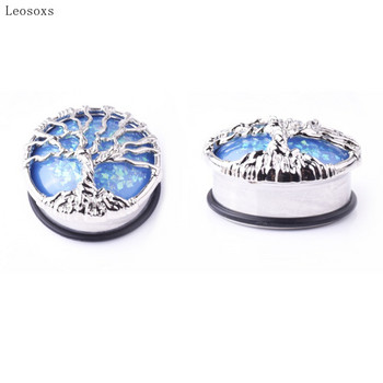 Leosoxs 2 бр. New Life Tree от неръждаема стомана Ear Pinna Opal Series Бижута за човешко ухо Pinna