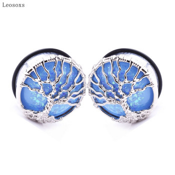 Leosoxs 2 бр. New Life Tree от неръждаема стомана Ear Pinna Opal Series Бижута за човешко ухо Pinna