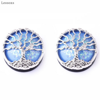 Leosoxs 2 бр. New Life Tree от неръждаема стомана Ear Pinna Opal Series Бижута за човешко ухо Pinna