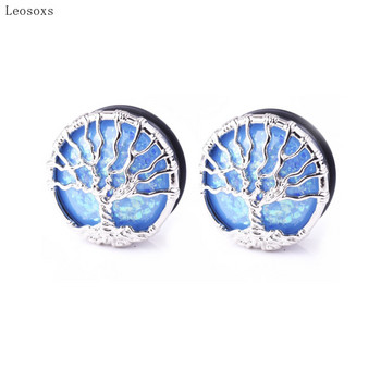 Leosoxs 2 бр. New Life Tree от неръждаема стомана Ear Pinna Opal Series Бижута за човешко ухо Pinna