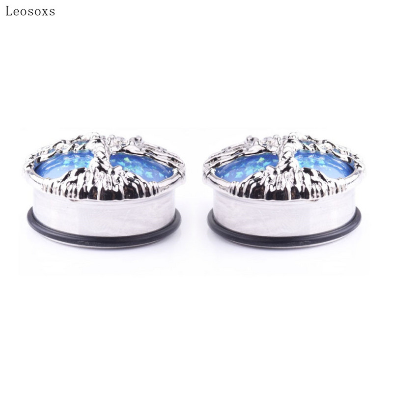 Leosoxs 2 buc. New Life Tree din oțel inoxidabil ureche Pinna Opal Series Ureche umană Pinna bijuterii