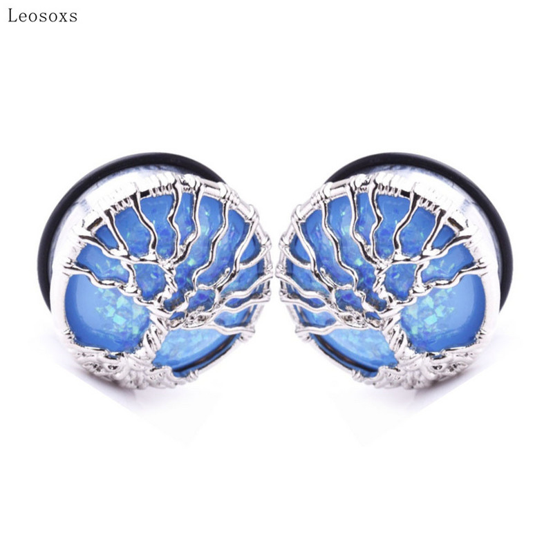 Leosoxs 2 buc. New Life Tree din oțel inoxidabil ureche Pinna Opal Series Ureche umană Pinna bijuterii