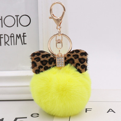 Breloc cu pompon de blană drăguț Breloc cu pompon din blană de iepure artificială Porte Clef Pompon De Fourrure Breloc pentru geantă pufoasă