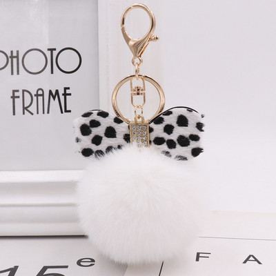 Breloc cu pompon de blană drăguț Breloc cu pompon din blană de iepure artificială Porte Clef Pompon De Fourrure Breloc pentru geantă pufoasă