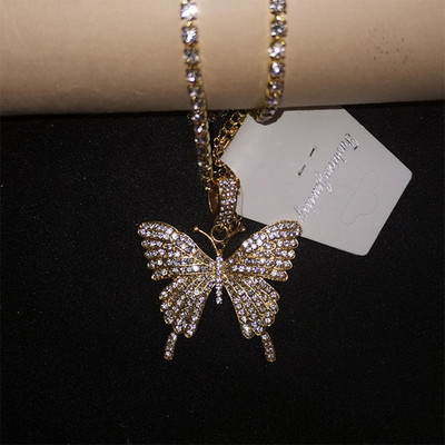 Stonefans Fashion Strass Big Butterfly gleznă pentru femei Vară Plajă simplu dublu strat tenis lanț glezna bijuterii petrecere