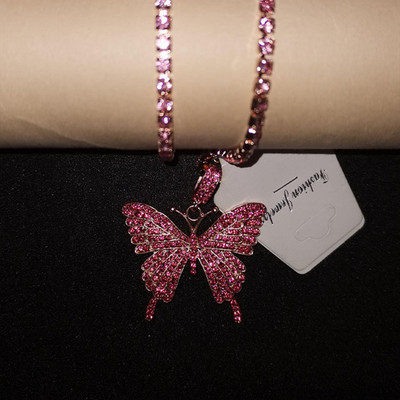 Stonefans Fashion Strass Big Butterfly gleznă pentru femei Vară Plajă simplu dublu strat tenis lanț glezna bijuterii petrecere