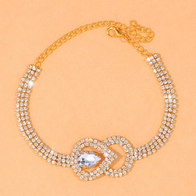 Stonefans, lanț de strass bohomian, picătură de apă, gleznă de cristal pentru femei, gleznă rotundă, brățară pentru picior, accesorii de bijuterii