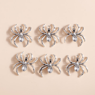 10 bucăți 28*31 mm de culoare argintie antică insecte păianjen farmece potrivite coliere pandantive cercei fabricare bricolaj accesorii de bijuterii lucrate manual