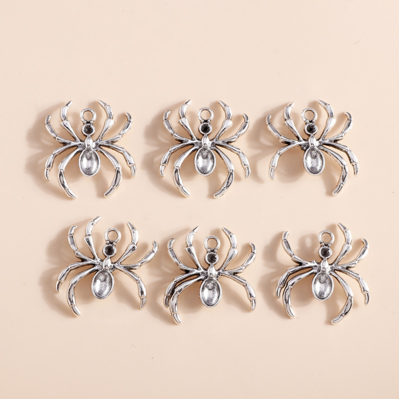 10 bucăți 28*31 mm de culoare argintie antică insecte păianjen farmece potrivite coliere pandantive cercei fabricare bricolaj accesorii de bijuterii lucrate manual