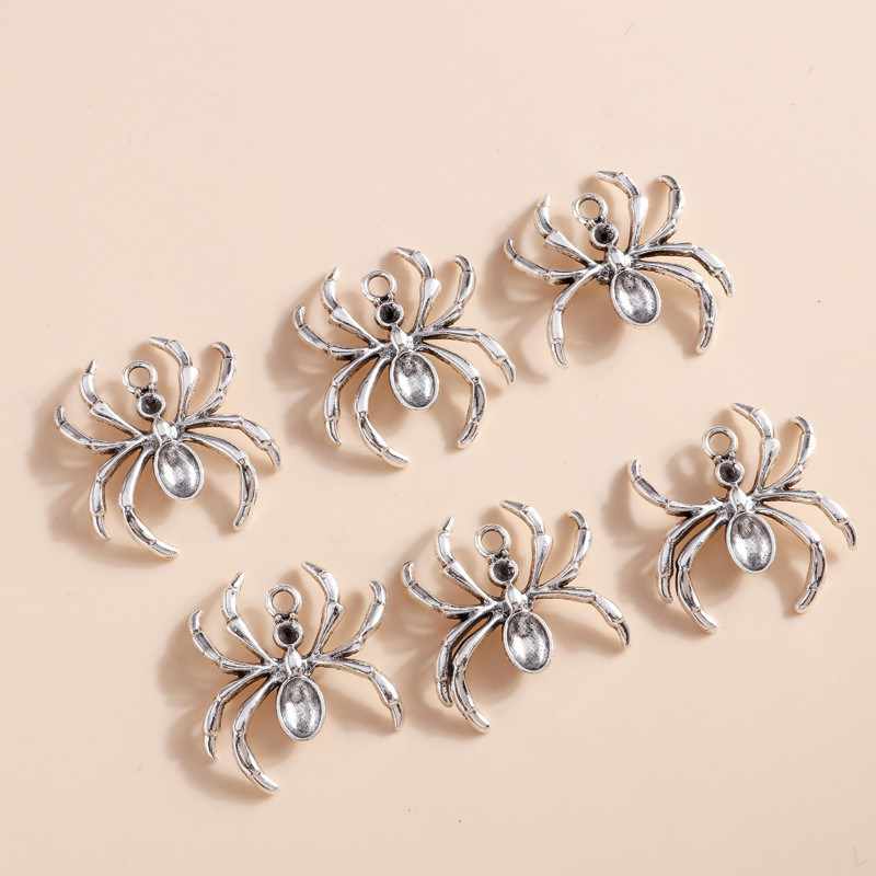 10 bucăți 28*31 mm de culoare argintie antică insecte păianjen farmece potrivite coliere pandantive cercei fabricare bricolaj accesorii de bijuterii lucrate manual