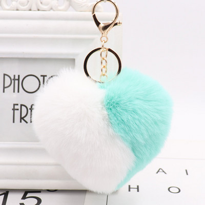 Breloc cu pompoane cu inimă Breloc multicolor cu pompon pom-pom Breloc pom-pom pentru doamnă Breloc pentru doamne Accesorii lucrate manual Breloc cu pandantiv Decorare